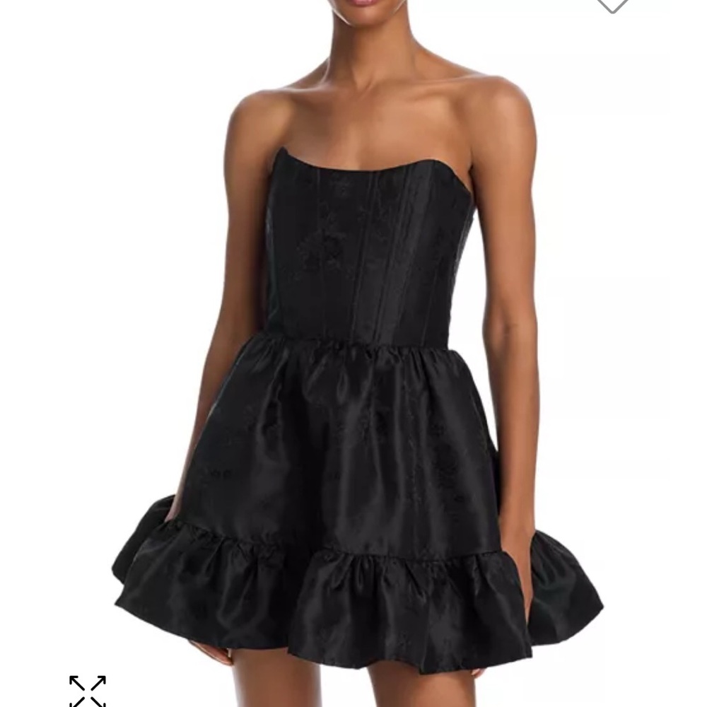 V. Chapman Ginny Corset Lace Up Mini Dress in Black
